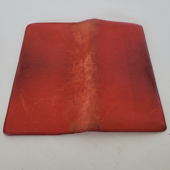 Authentic Louis Vuitton Red Damier Infini Soft Leather Brazza Bifold Wallet Long - Picture 9 of 13